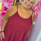 *LUCKY LOOK* Jurk A-lijn Midi Bordeaux Plus Size Maat 48 t/m 54