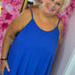*LUCKY LOOK* Jurk A-lijn Midi Konings Blauw Plus Size Maat 48 t/m 54