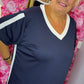 *LUCKY LOOK* Lange Sporty Donker Blauw Plus Size Maat 50 t/m 58