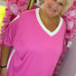 *LUCKY LOOK* Lange Sporty Fuchsia Plus Size Maat 50 t/m 58