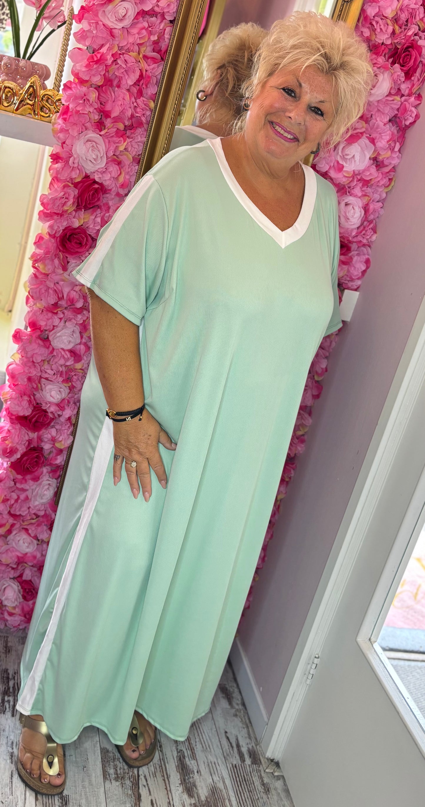 *LUCKY LOOK* Lange Sporty Matcha Plus Size Maat 50 t/m 58