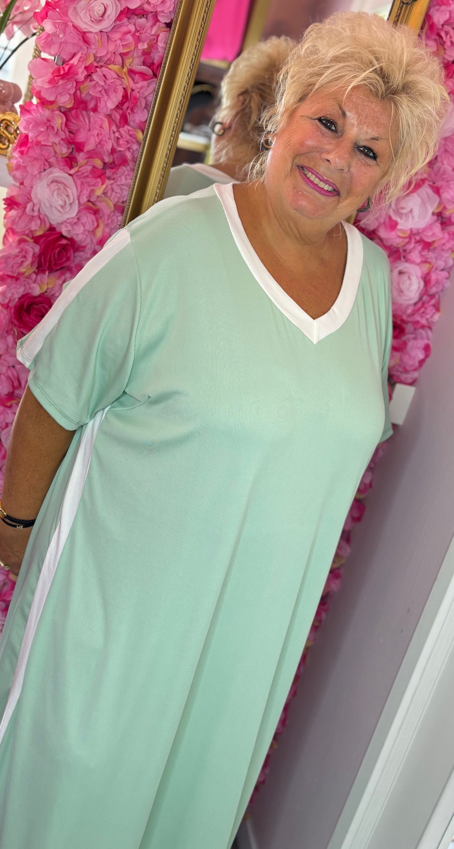 *LUCKY LOOK* Lange Sporty Matcha Plus Size Maat 50 t/m 58