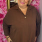 Blouse Chloe Bruin Plus Size maat 48 t/m 54