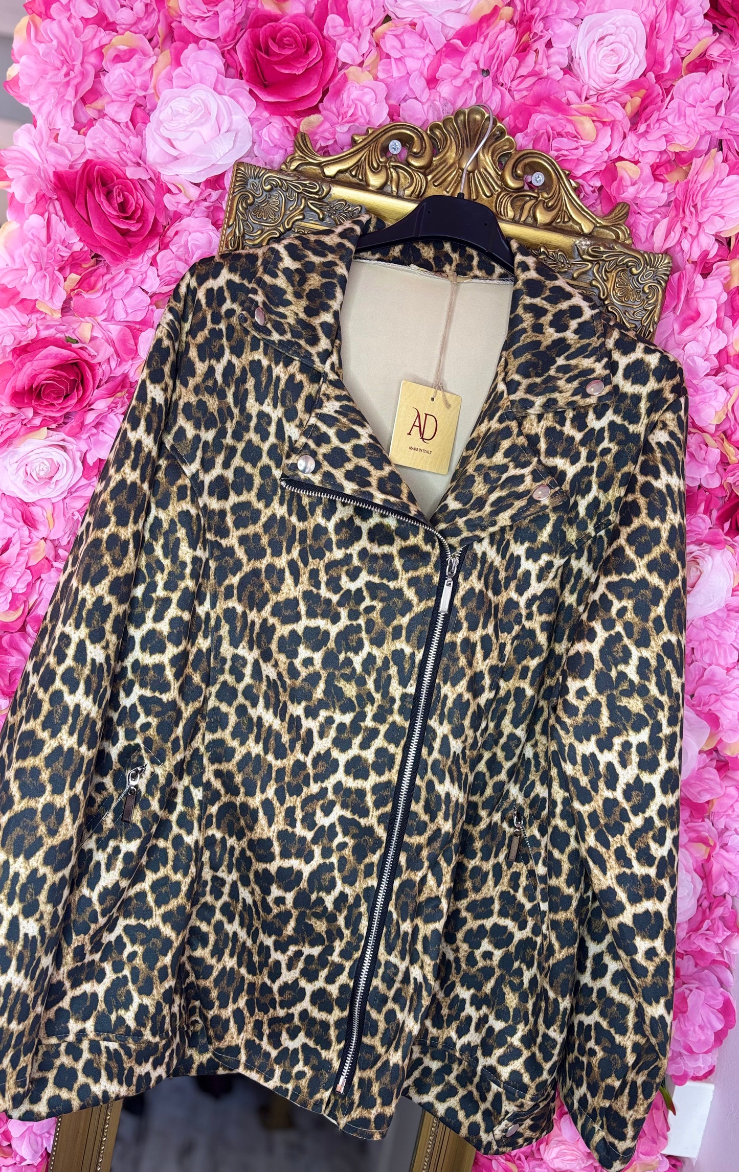 Suede Look Jas Panter Plus Size maat 44 t/m 52 (dicht)