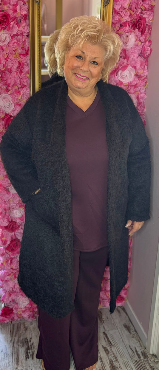 Vest Moos Lang Zwart Plus Size Maat 44 t/m 52