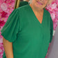 Blouse Pof Mouw Guc Groen Plus Size maat 48 t/m 54