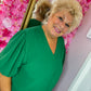 Blouse Pof Mouw Guc Groen Plus Size maat 48 t/m 54