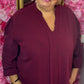 Blouse Musthave Bordeaux Plus Size maat 48 t/m 54