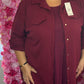 Top Viscose Lang Bordeaux Plus Size Maat 46 t/m 54-56