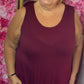 Top Viscose Lang Bordeaux Plus Size Maat 46 t/m 54-56