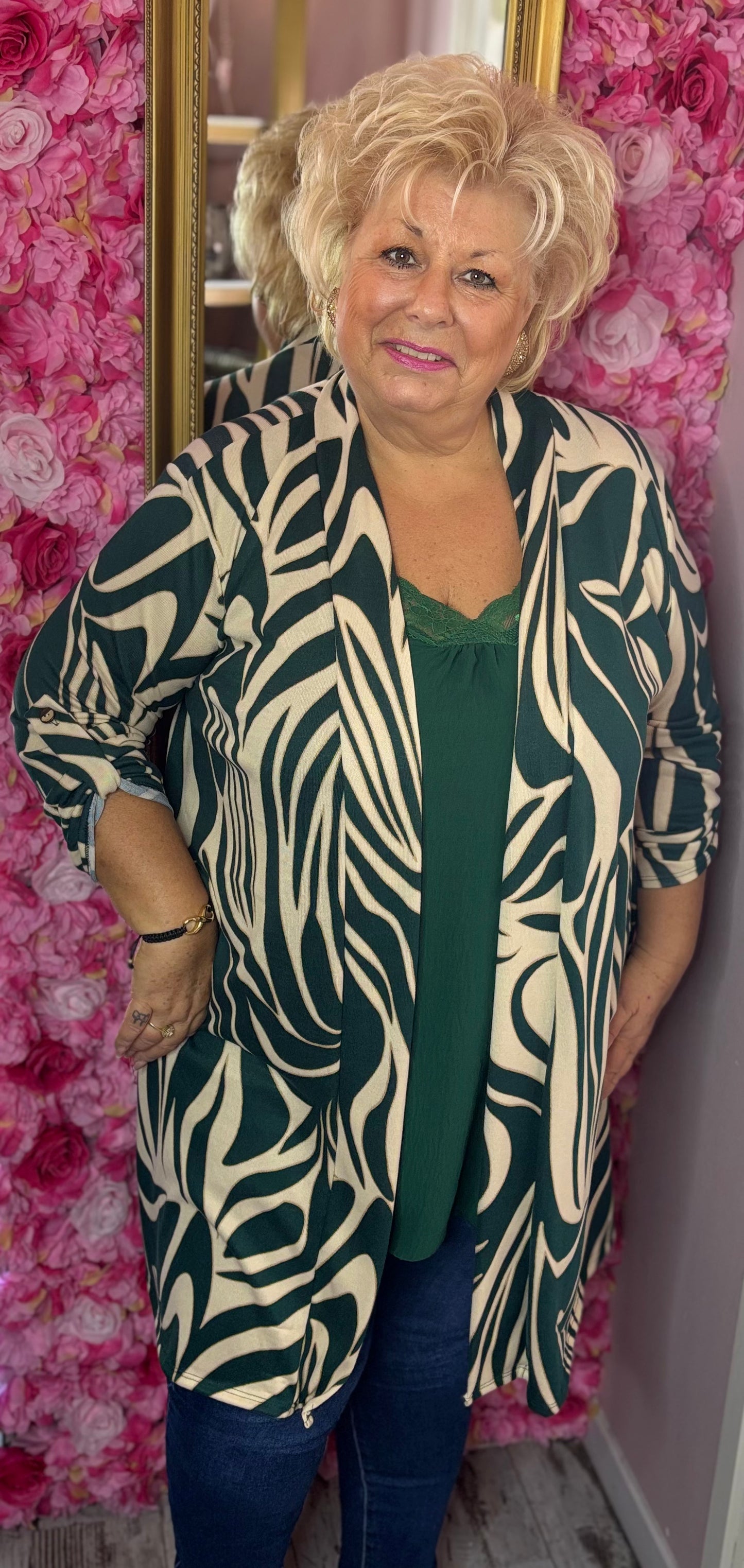 Vest Bri Viscose Groen Plus Size Maat 46 t/m 56