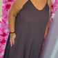 Jurk Long Basic A-lijn Bruin Plus Size Maat 48 t/m 54