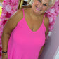 Jurk Long Basic A-lijn Fuchsia Plus Size Maat 48 t/m 54