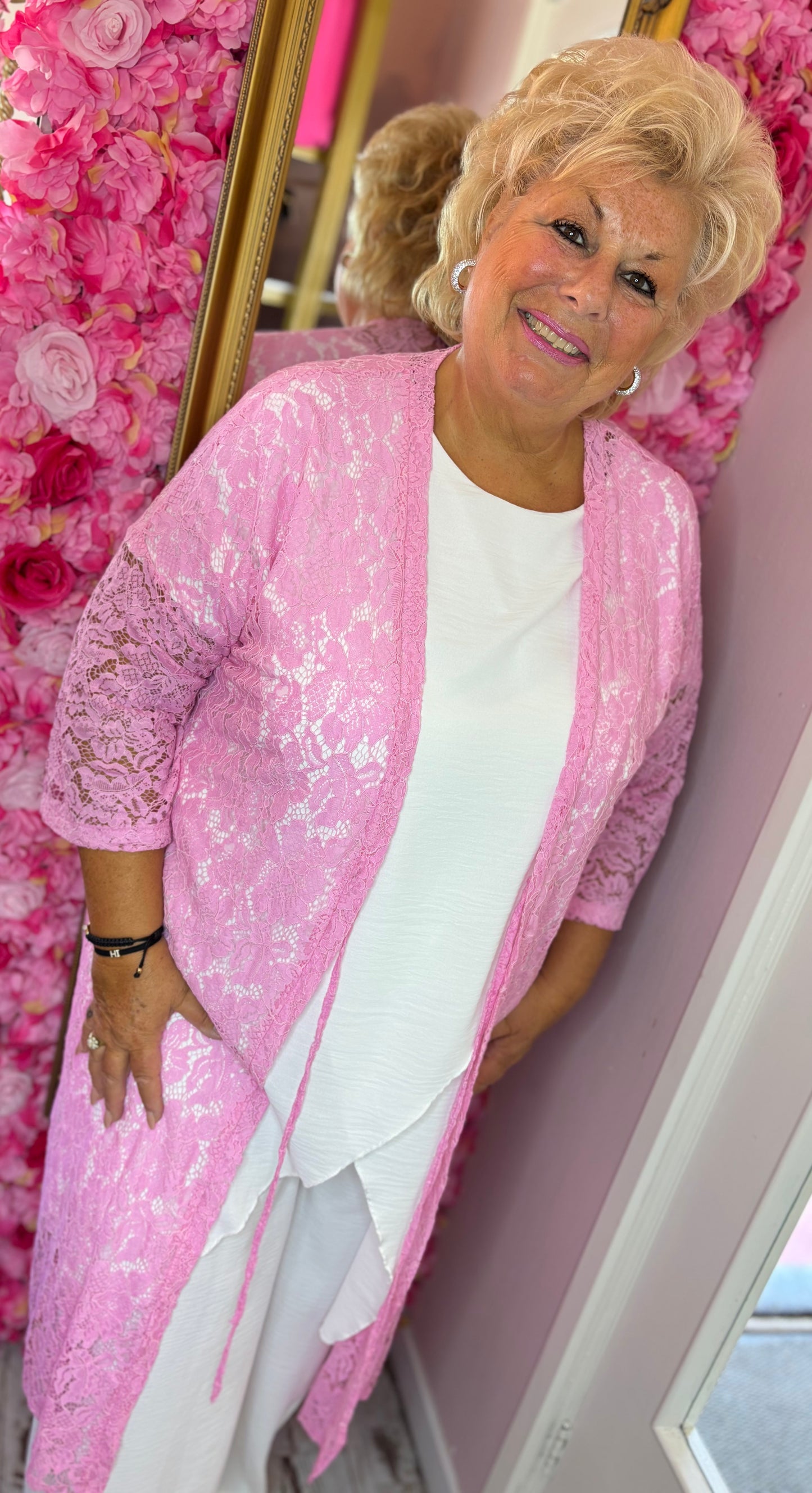 Kimono Kant Roze Plus size Maat 44 t/m 50-52