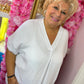 Blouse Wafel Katoen Wit Plus Size maat 48 t/m 54