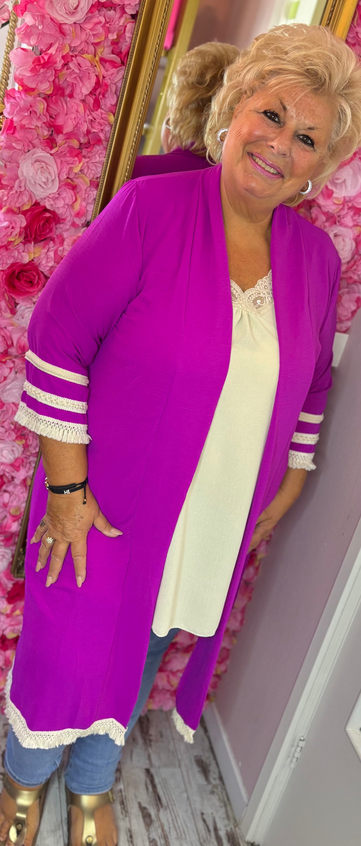Kimono Island Paars Plus size Maat 44 t/m 50