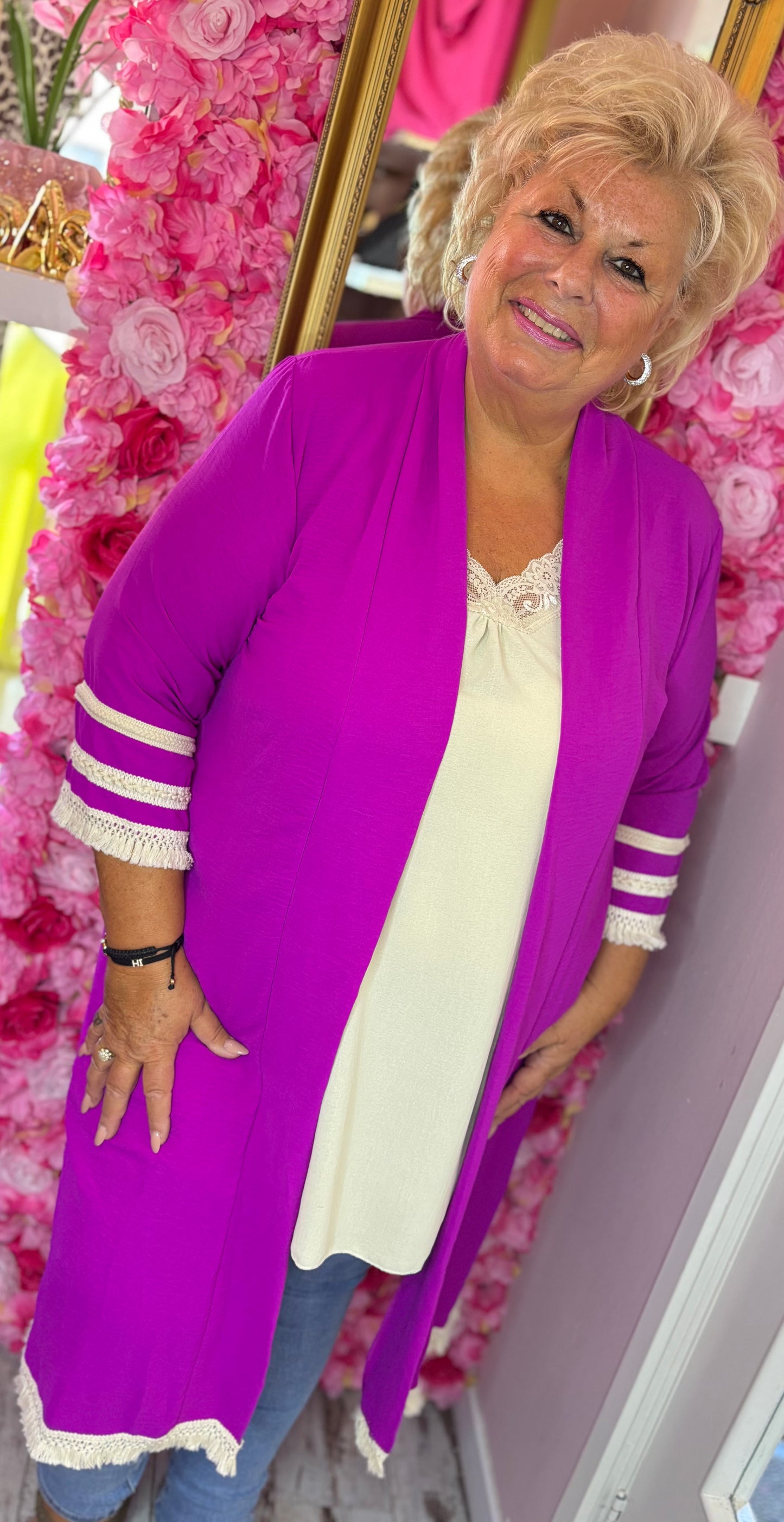 Kimono Island Paars Plus size Maat 44 t/m 50