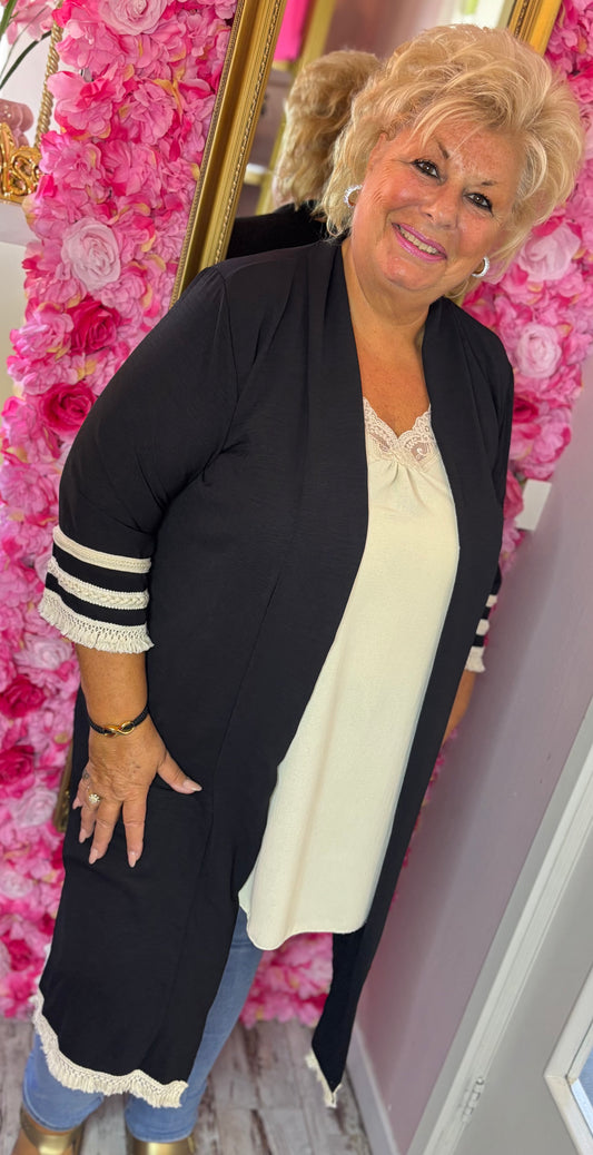 Kimono Island Zwart Plus size Maat 44 t/m 50