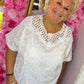 Blouse Broderie Wit Plus Size maat 48 t/m 52
