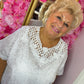 Blouse Broderie Wit Plus Size maat 48 t/m 52