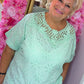 Blouse Broderie Mint Plus Size maat 48 t/m 52