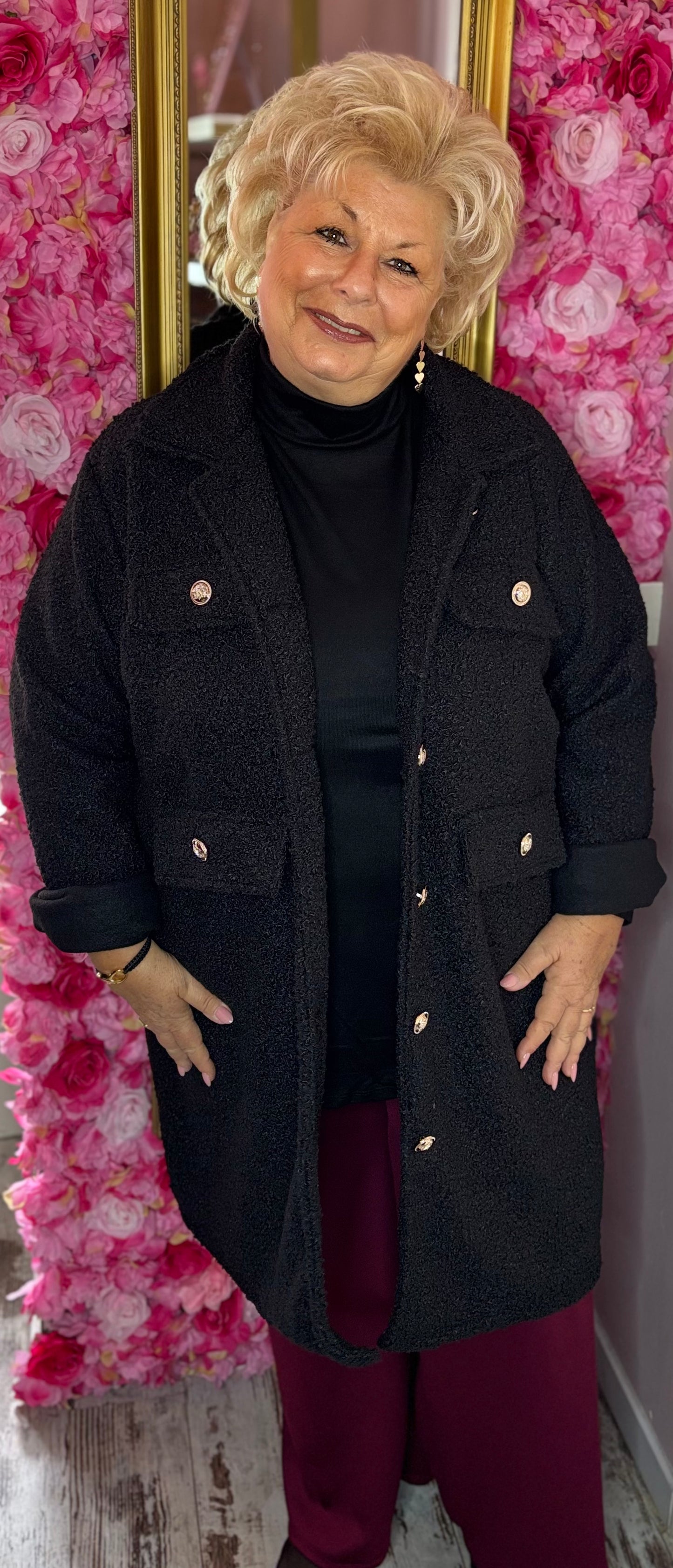 Shirt Col Zwart Plus Size Maat 46 t/m 54