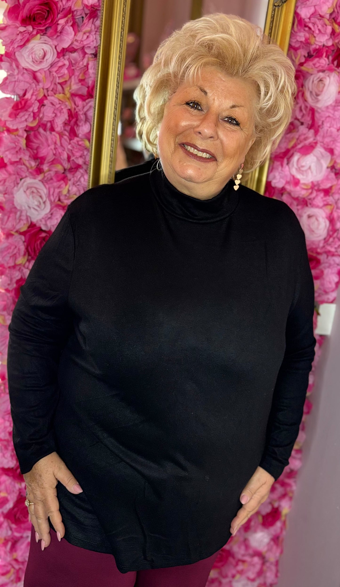 Shirt Col Zwart Plus Size Maat 46 t/m 54