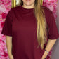 T-Shirt Basic Bordeaux Plus Size tot Maat 48