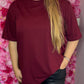 T-Shirt Basic Bordeaux Plus Size tot Maat 48