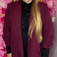 Blazer Basic Bordeaux Plus Size Maat 44 t/m 50