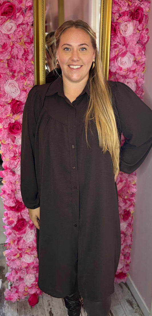 Jurk-Tuniek Perfect Bruin Maat 46 t/m 52-54