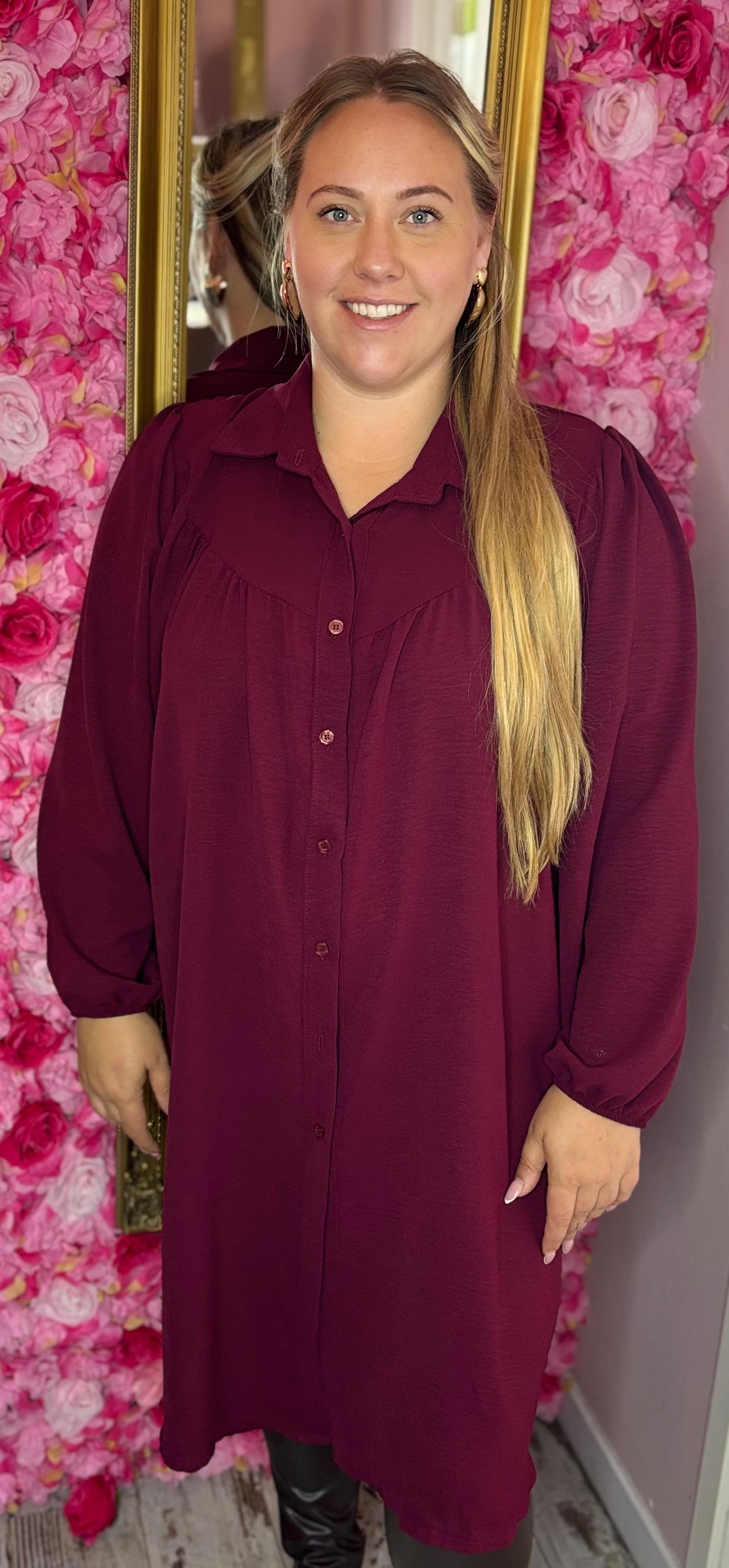 Jurk-Tuniek Perfect Bordeaux Maat 46 t/m 52-54