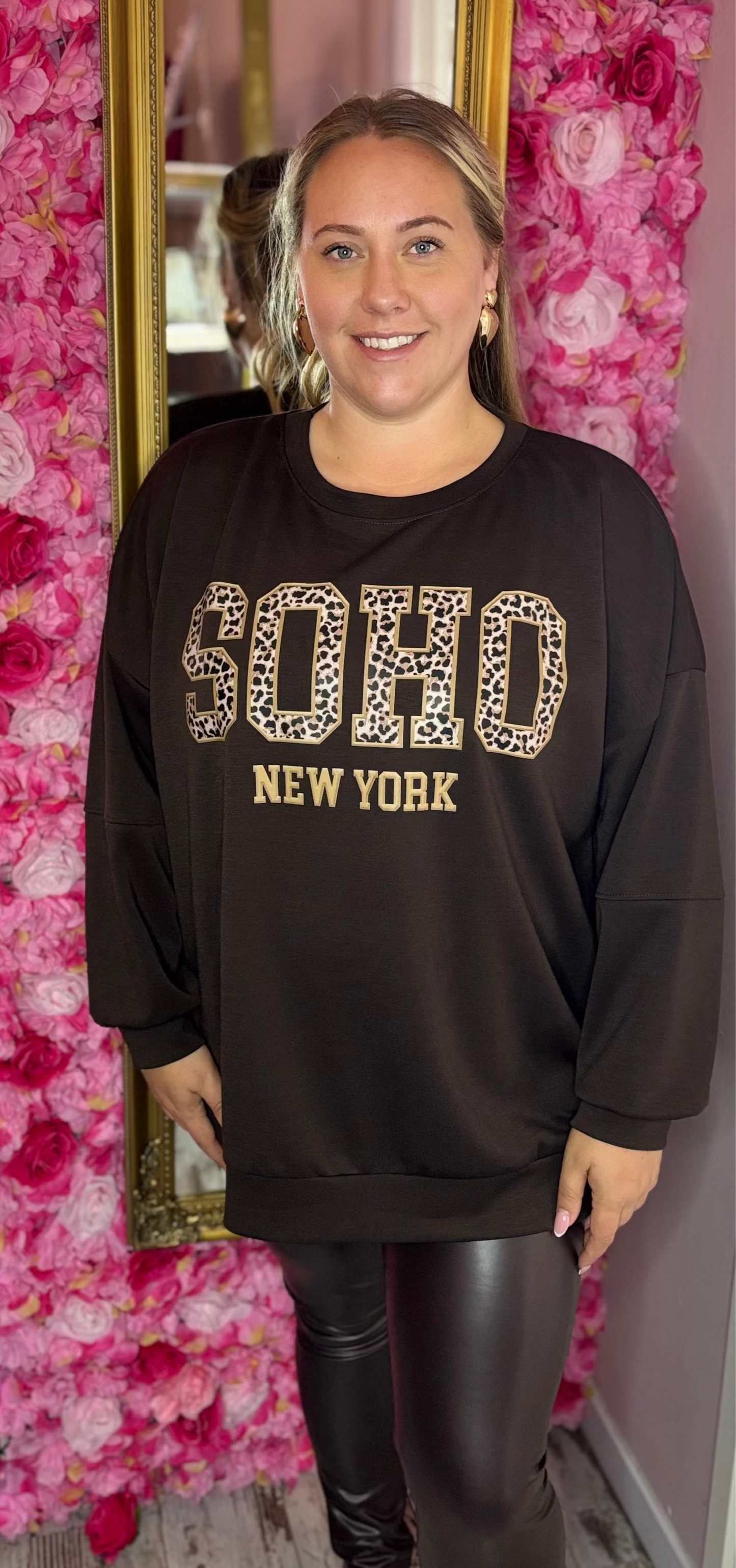 Trui Soho Panter Bruin Plus Size Maat 44 t/m 52