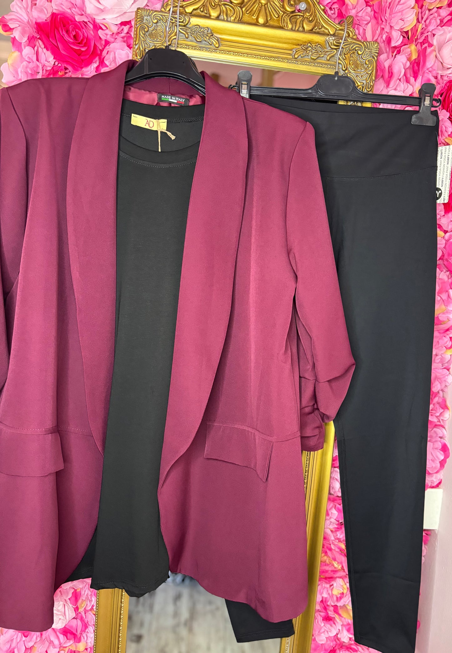 Blazer Basic Bordeaux Plus Size Maat 44 t/m 50