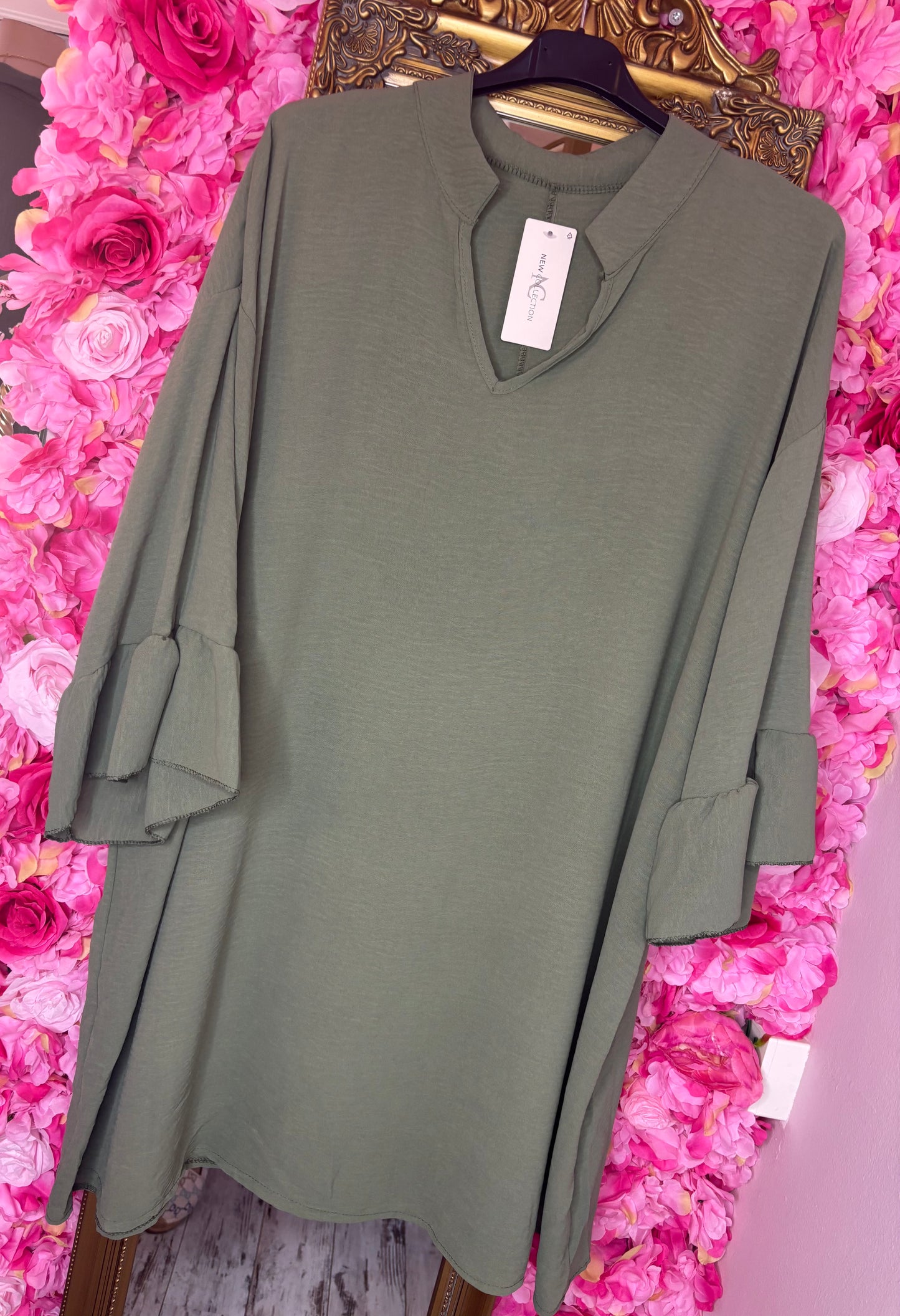 Blouse Mia Leger Groen Plus Size maat 48 t/m 54-56