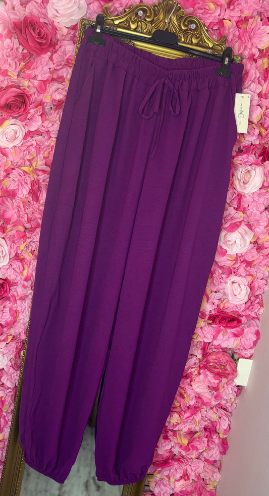 Broek Pof Paars Plus Size Maat 48 t/m 54-56