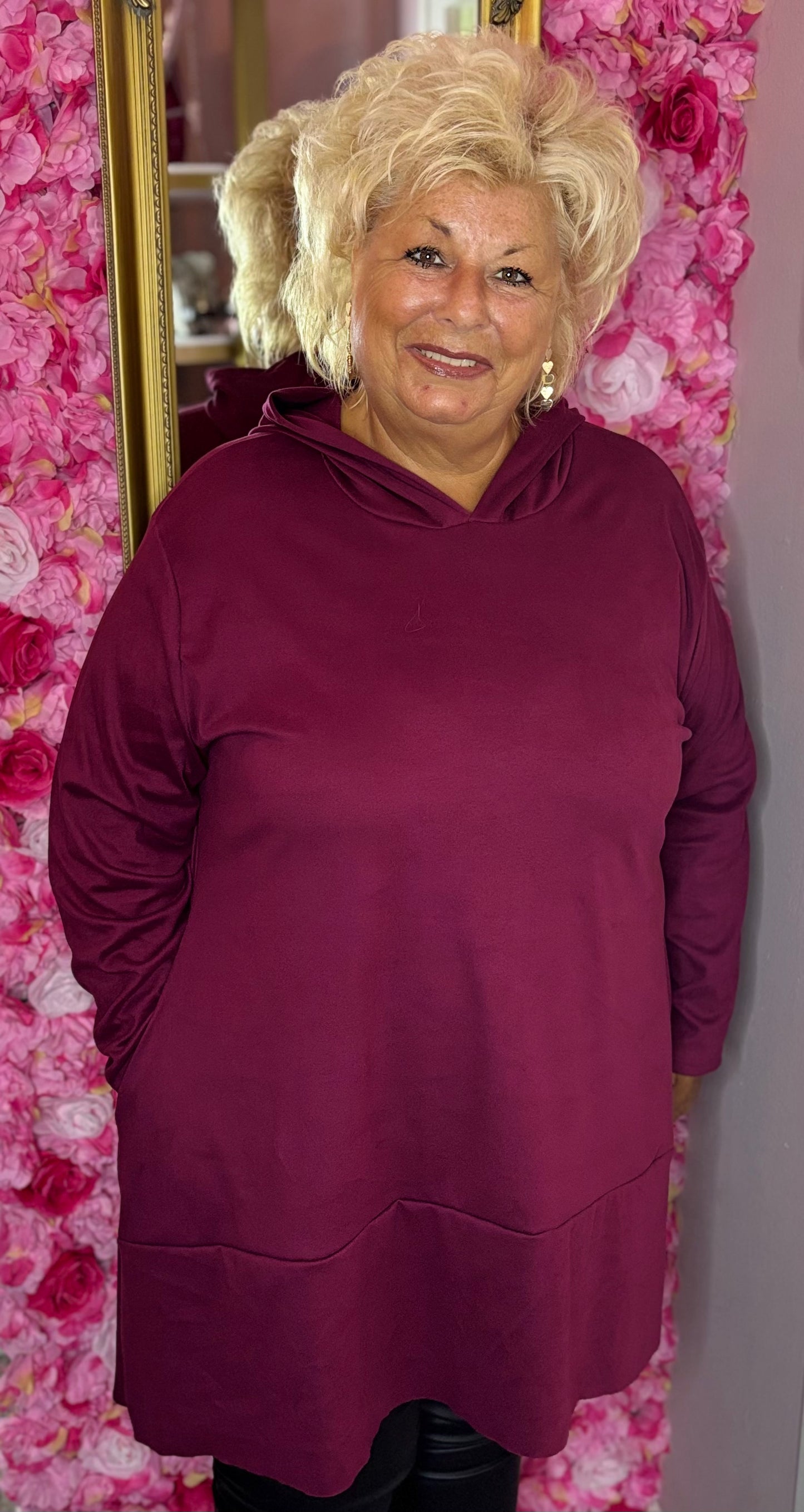 Hoodie Bordeaux Plus Size Maat 50 t/m 58