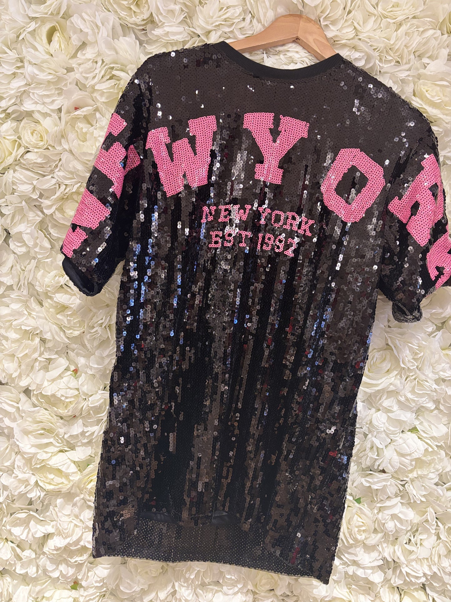 T-shirt New York Paillet Maat 36 t/m 44