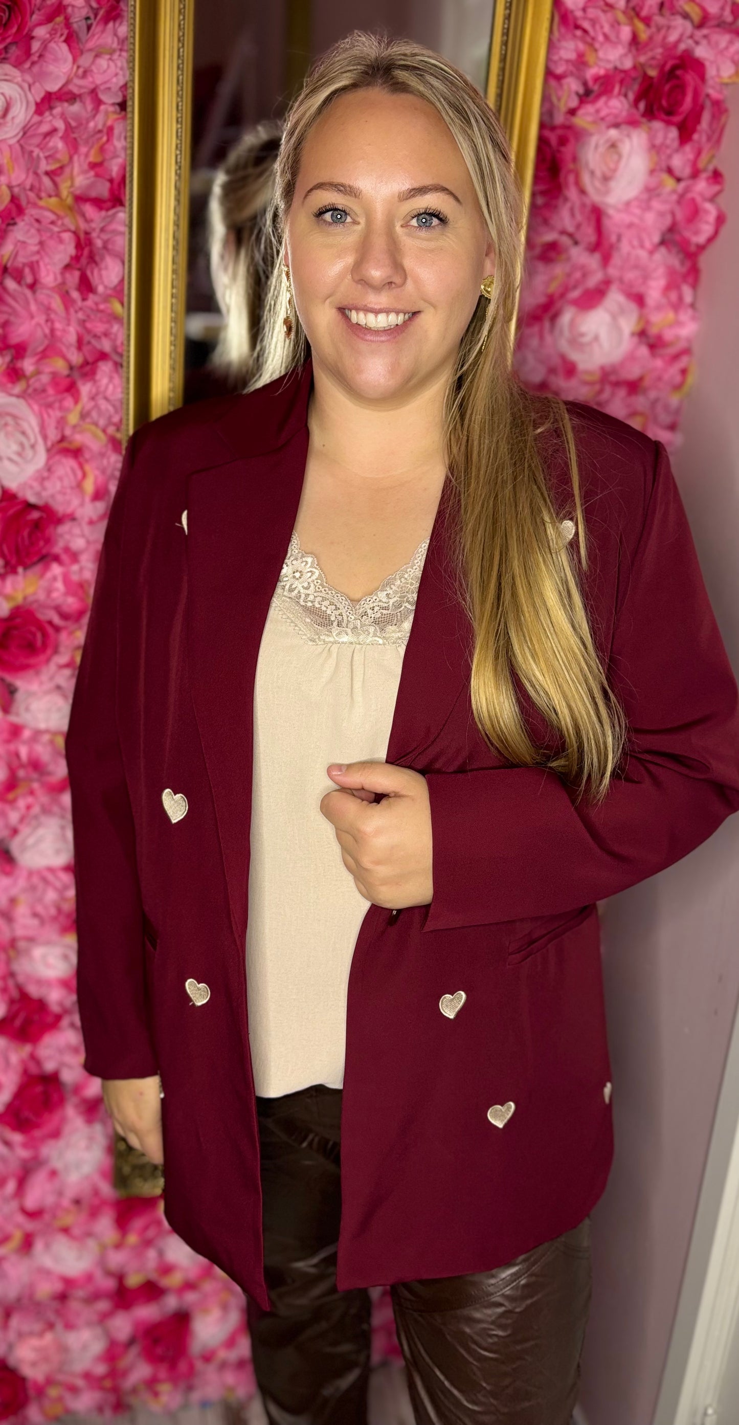 Colbert Lovely Heart Bordeaux Plus size Maat 44 t/m 50