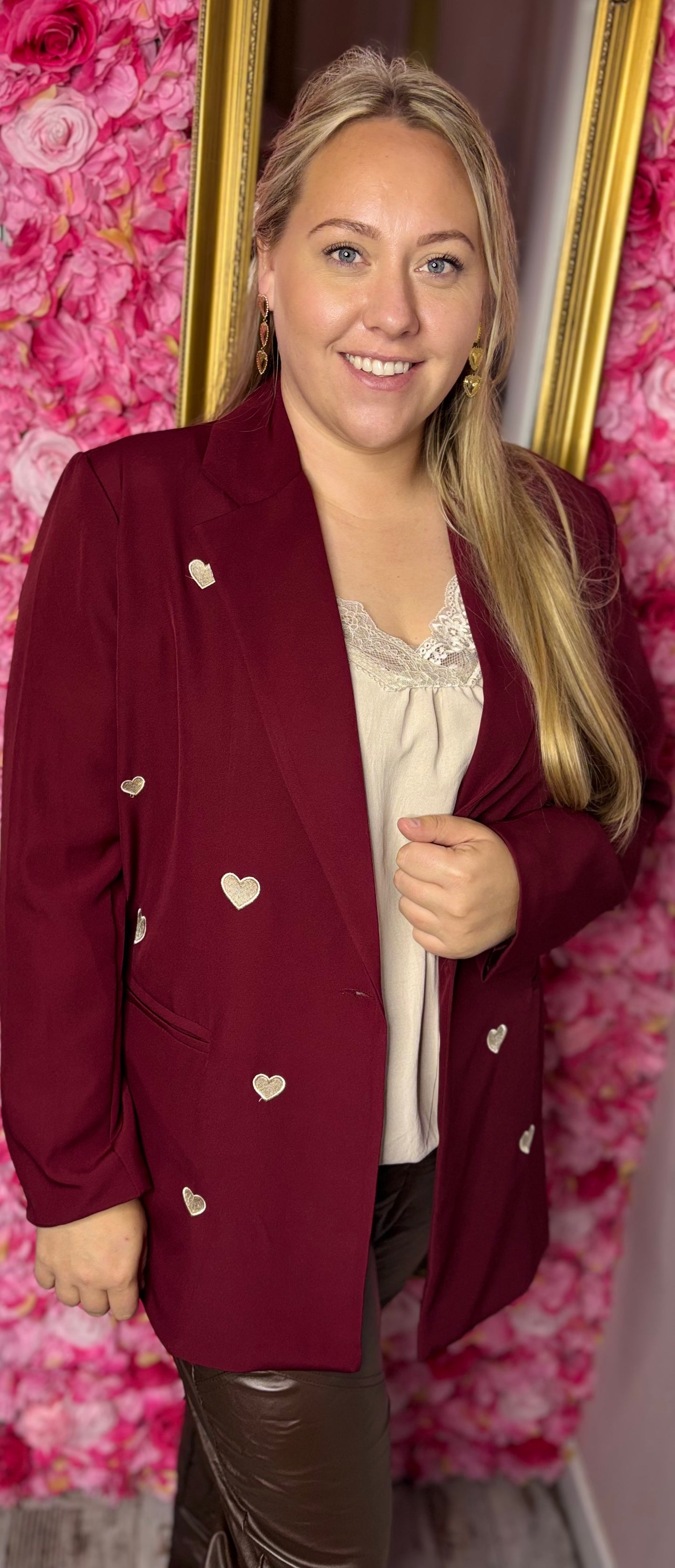 Colbert Lovely Heart Bordeaux Plus size Maat 44 t/m 50