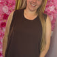 Top Strik Rug Zwart Plus Size Maat 44 t/m 50-52