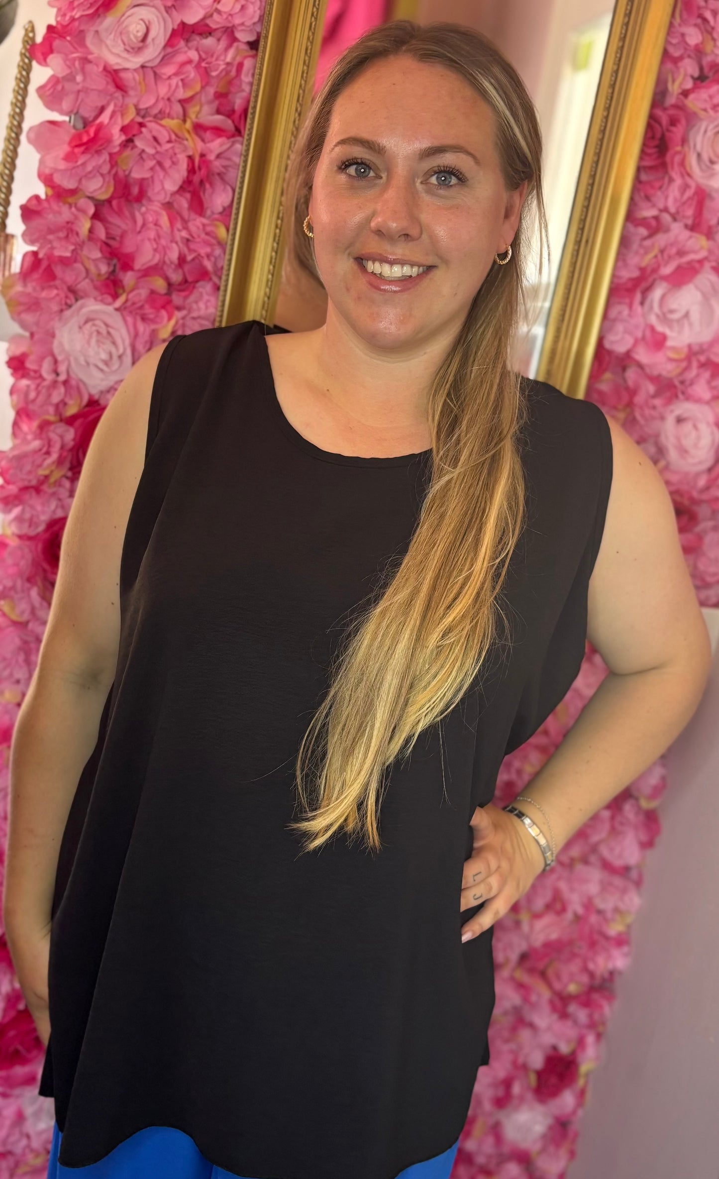 Top Strik Rug Zwart Plus Size Maat 44 t/m 50-52