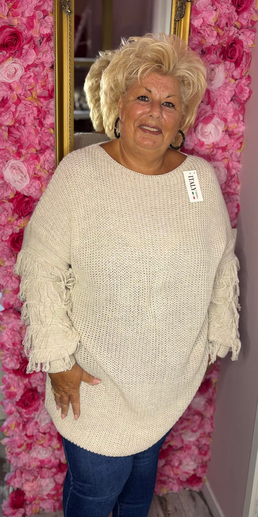 Trui Flurria Creme Plus Size Maat 46 t/m 52-54