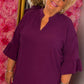 Blouse Mia Paars Plus Size maat 48 t/m 54-56