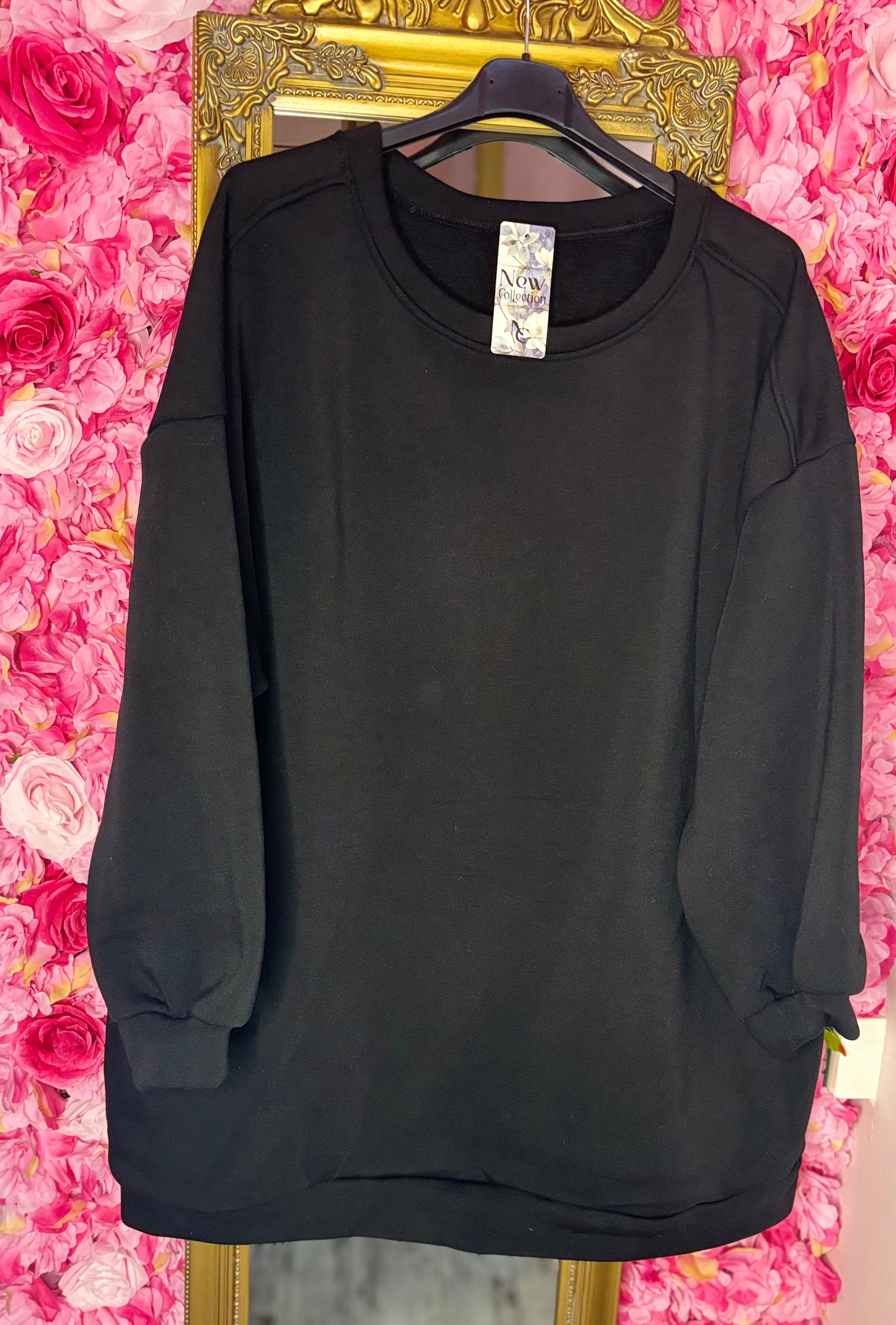 Sweater Basic Zwart Plus Size Maat 44 t/m 52