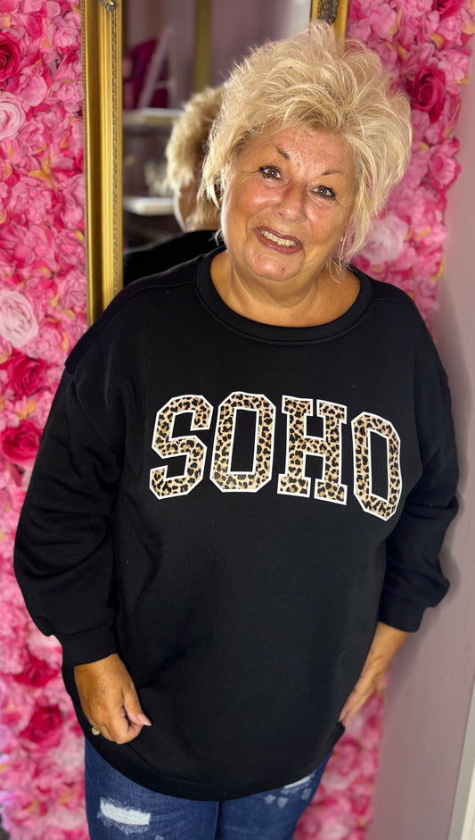 Sweater Soho Panter Zwart Plus Size Maat 46 t/m 52-54