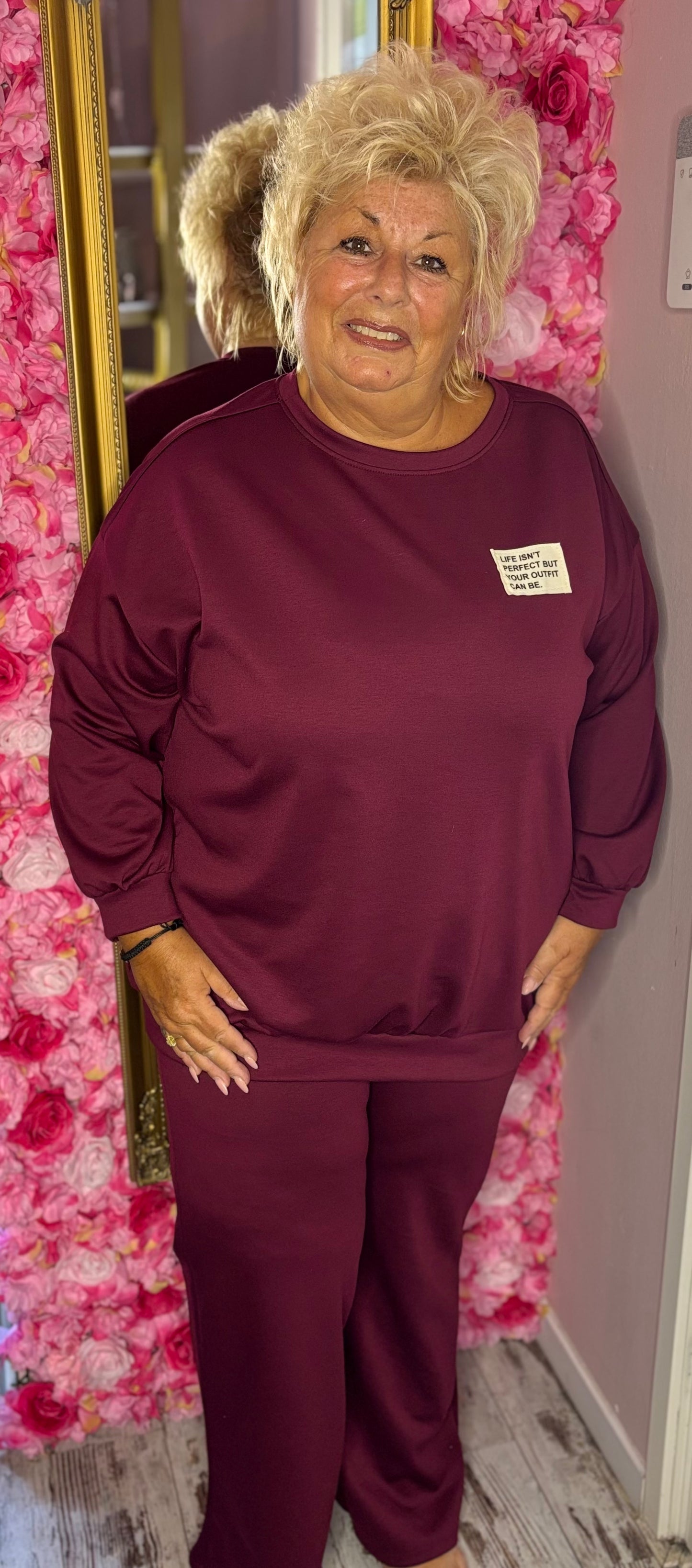 Comfy Set Perfect Bordeaux Plus Size maat 46 t/m 54