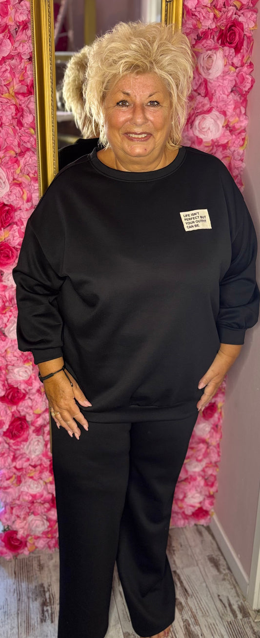Comfy Set Perfect Zwart Plus Size maat 46 t/m 54