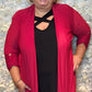 Basic Vest Travel Rood Plus size Maat 48 t/m 56