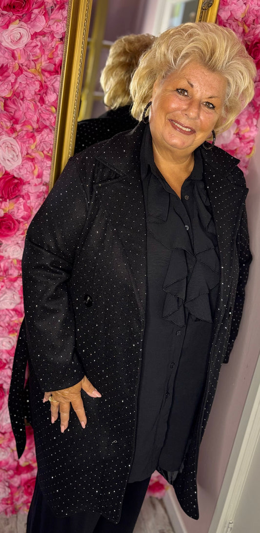 Trenchcoat Blingie Plus Size Maat 44 t/m 52 (dicht)